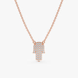 Rose Gold Diamond Hamsa Necklace