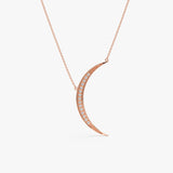 Rose Gold Diamond Crescent Pendant