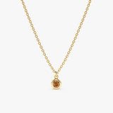 Yellow Gold Bezel Citrine Necklace