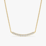 Natural Diamond Gold Bar Necklace