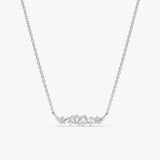 White Gold Diamond Cluster Necklace