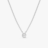 White Gold Natural Diamond Letter Necklace