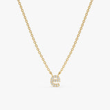 Yellow Gold Diamond Initial Necklace