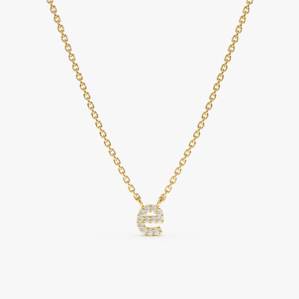 Yellow Gold Diamond Initial Necklace