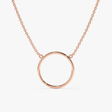 Plain Rose Gold Circle Necklace