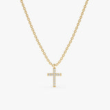 handcrafted dainty diamond cross pendant necklace
