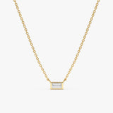 Yellow Gold Baguette Diamond Necklace