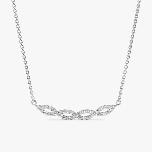 White Gold Diamond Twist Necklace