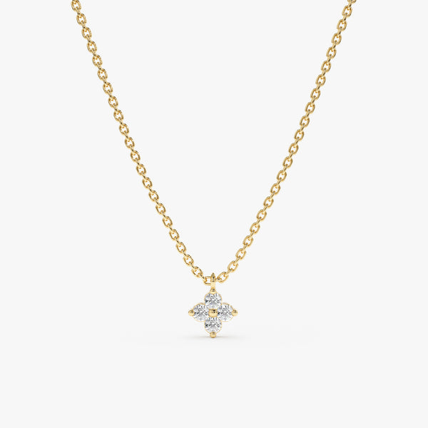 Luxurious diamond clover pendant on a gold chain