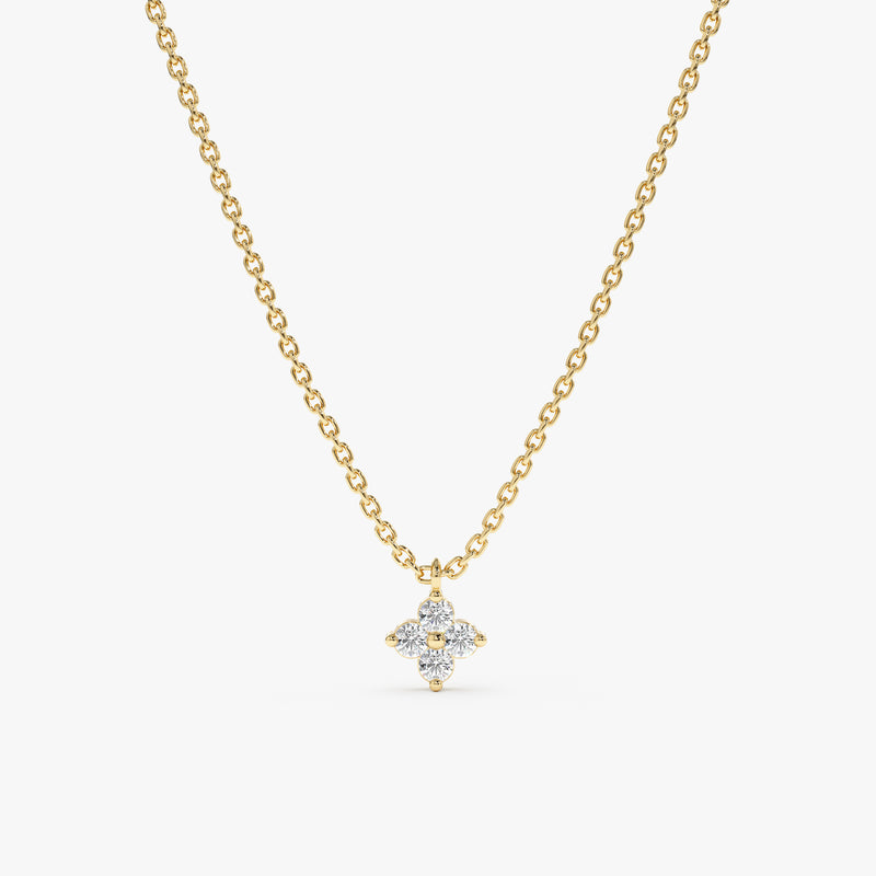 Luxurious diamond clover pendant on a gold chain