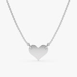 White Gold Engravable Heart Necklace