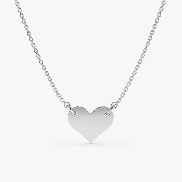 White Gold Engravable Heart Necklace