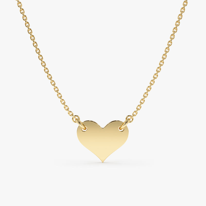 Yellow Gold Engravable Heart Necklace