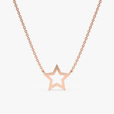 Rose Gold Star Outline Necklace