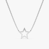 White Gold Mini Star cutout Pendant