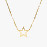 Yellow Gold Cut Out Star Necklace