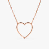 Rose Gold Cut Out Heart Necklace