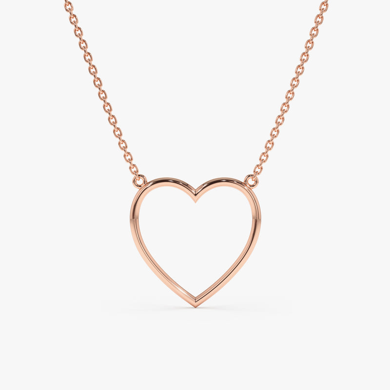 Rose Gold Cut Out Heart Necklace