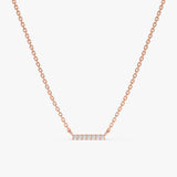 Rose Gold Diamond Bar Necklace