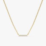Yellow Gold Diamond Bar Necklace