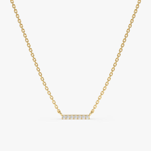 Yellow Gold Diamond Bar Necklace