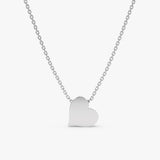 White Gold Engravable Heart Necklace