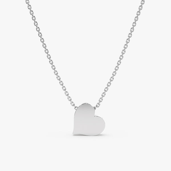 White Gold Engravable Heart Necklace