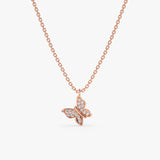 Rose Gold Diamond Butterfly Necklace
