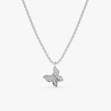 White Gold Diamond Butterfly Necklace