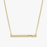 Peridot Diamond Bar Necklace