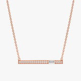 Rose Gold Diamond Bar Necklace