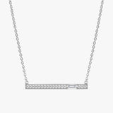 White Gold Diamond Bar Necklace