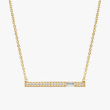 Yellow Gold Diamond Bar Necklace