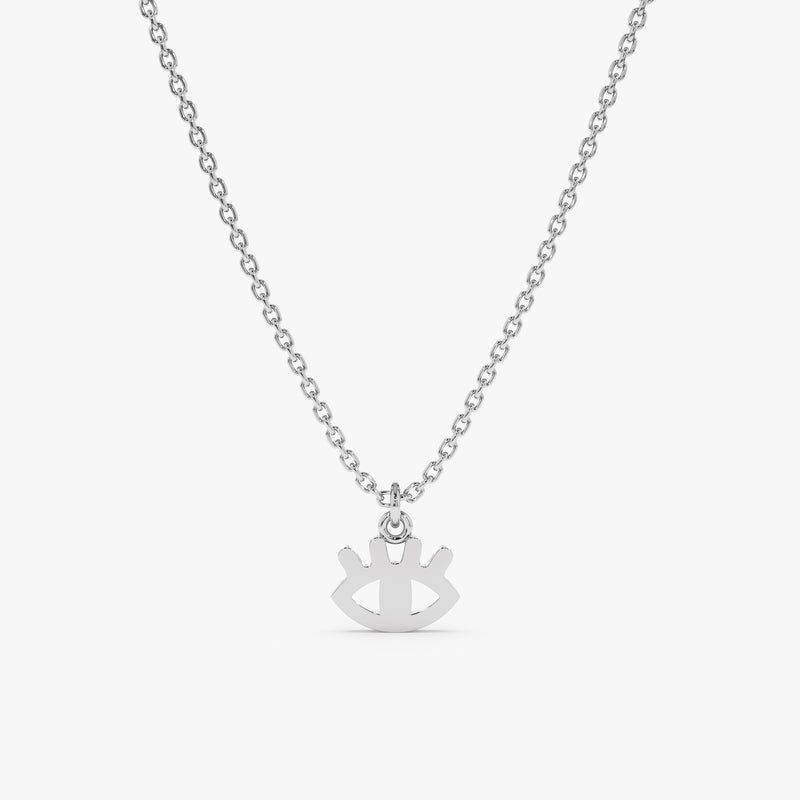 White Gold Evil Eye Necklace