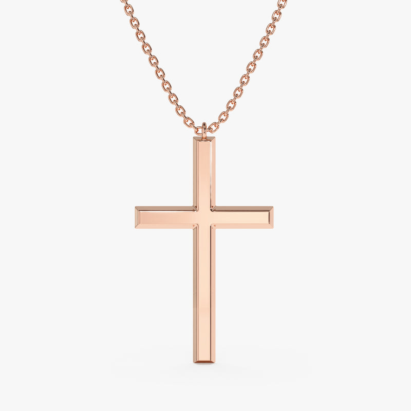 Rose Gold Large Cross Necklace