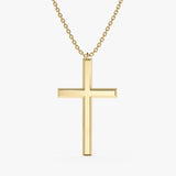 Yellow Gold Large Cross Necklace