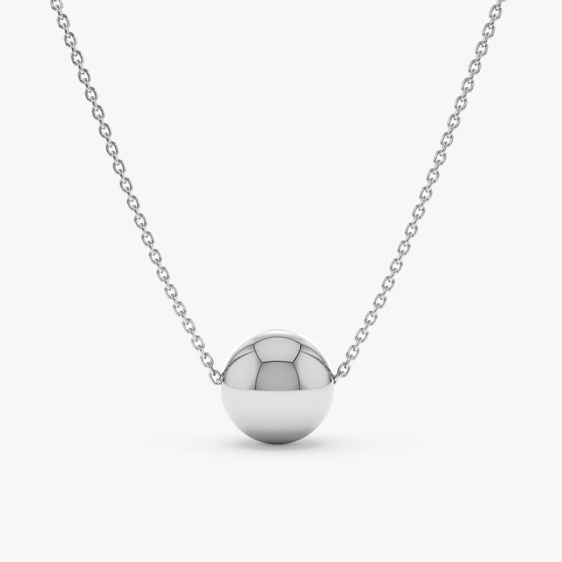 White Plain Gold Ball Necklace