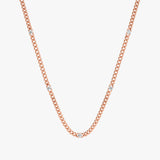 Rose Gold Prong Set Diamond Miami Cuban Chain
