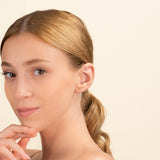 dainty Diamond Gold pyramid Stud Earrings for her