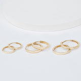 Various sizes of solid 14k Gold hoop Earrings gift for her