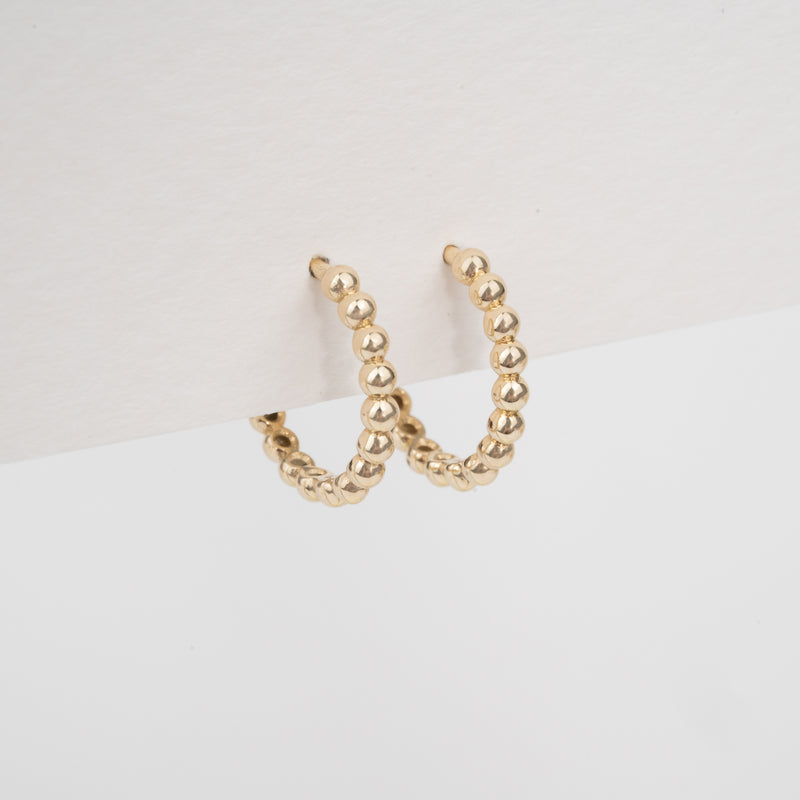 Dainty Handmade Gold Ball beaded Earring huggies