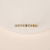 Bezel Sapphire Half Eternity Band