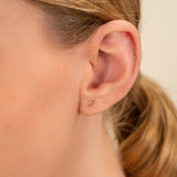 Ethically Sourced Plain solid Gold Lightning Earrings