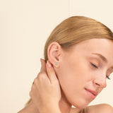 Natural Turquoise Sun stud Earrings in solid gold for her