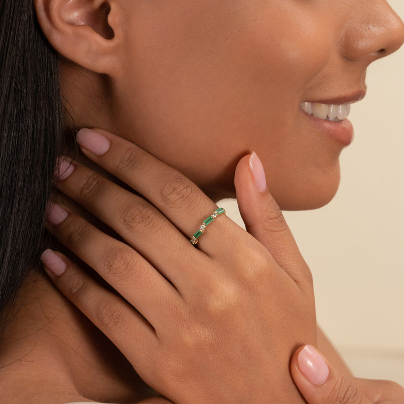 May Birthstone Emerald Ring