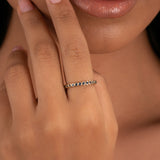 Dainty Bezel Blue Sapphire Eternity Band