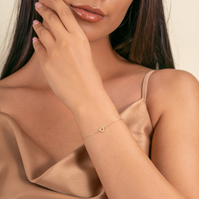 Diamond Heart Bracelet for her