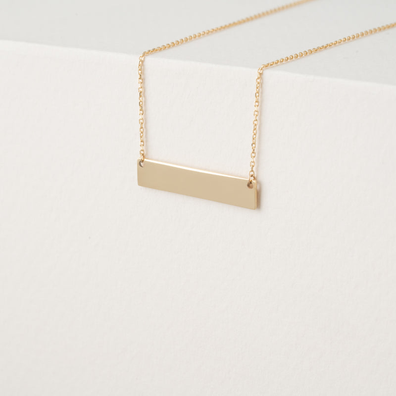 handmade 14k Solid Gold Name Tag Necklace