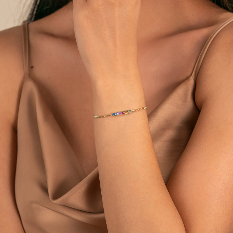 September Birthstone Sapphire bar Bracelet