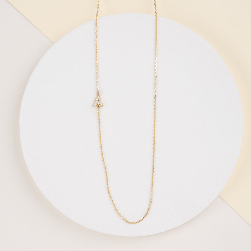 Sideways Diamond Gold Initial Pendant